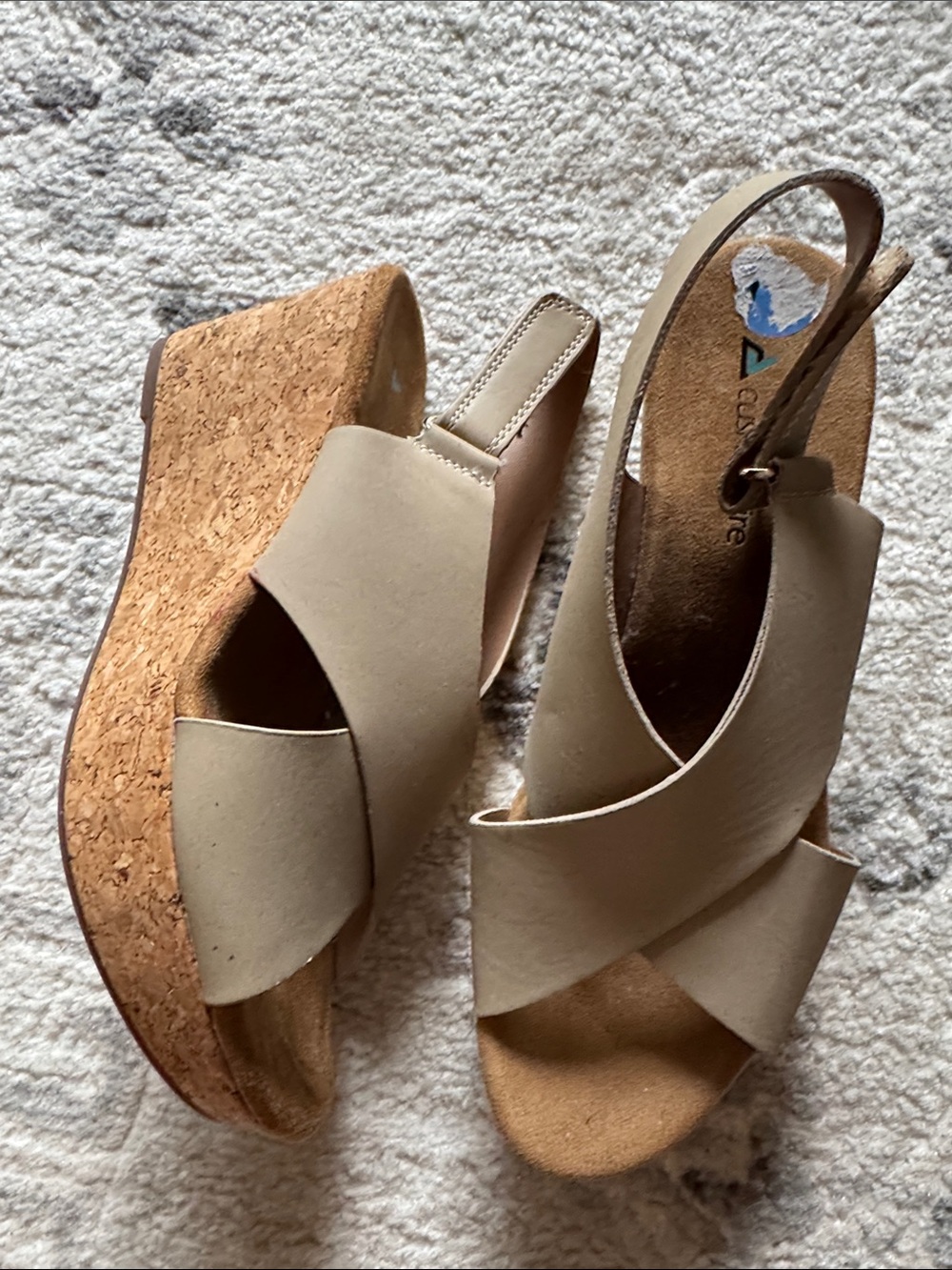 Wedge Heels with Beige Straps
